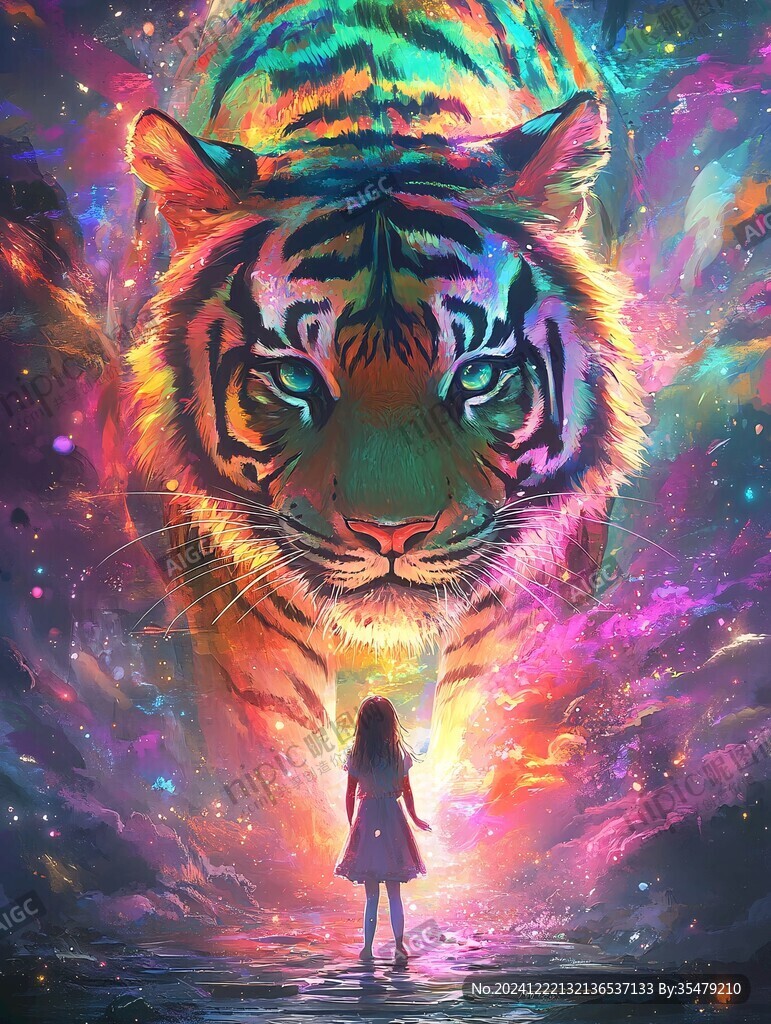 心有萌虎插畫