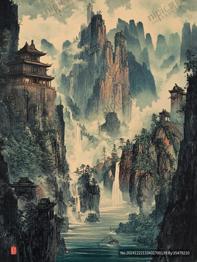 人物山水樓閣