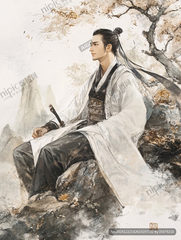 原創(chuàng)手繪古裝美男