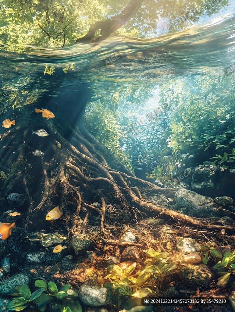 水下樹根