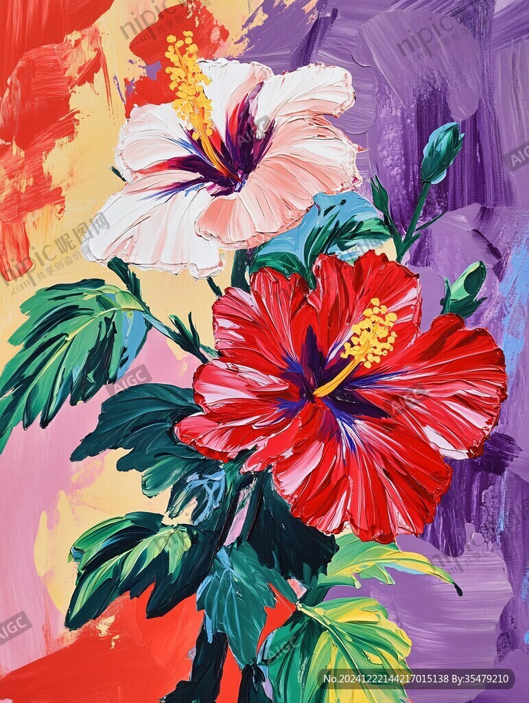厚涂花卉
