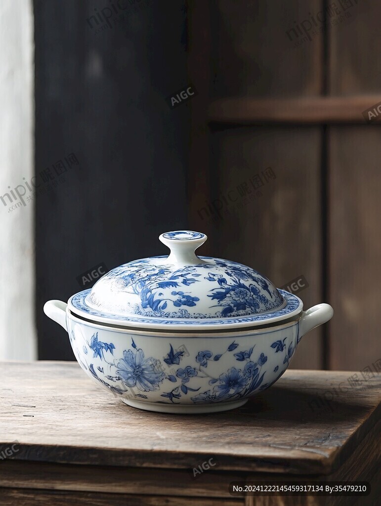藍料蓋碗