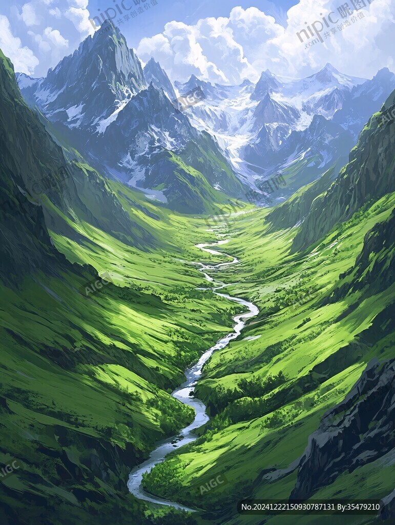 山谷河谷草地