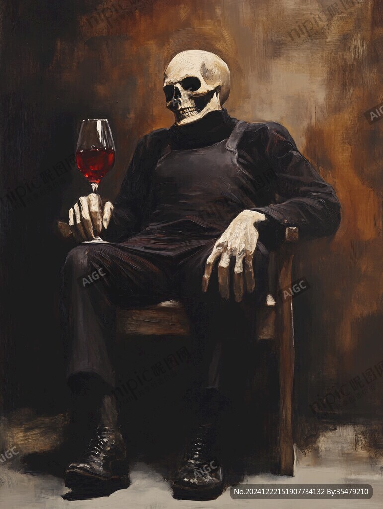 洋酒油畫