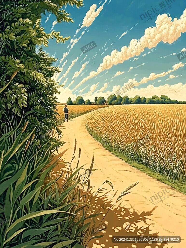 田園風(fēng)景插畫