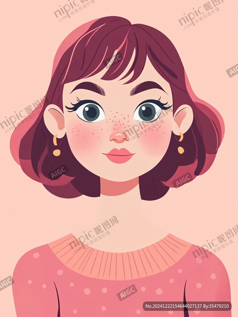簡約插畫女性化