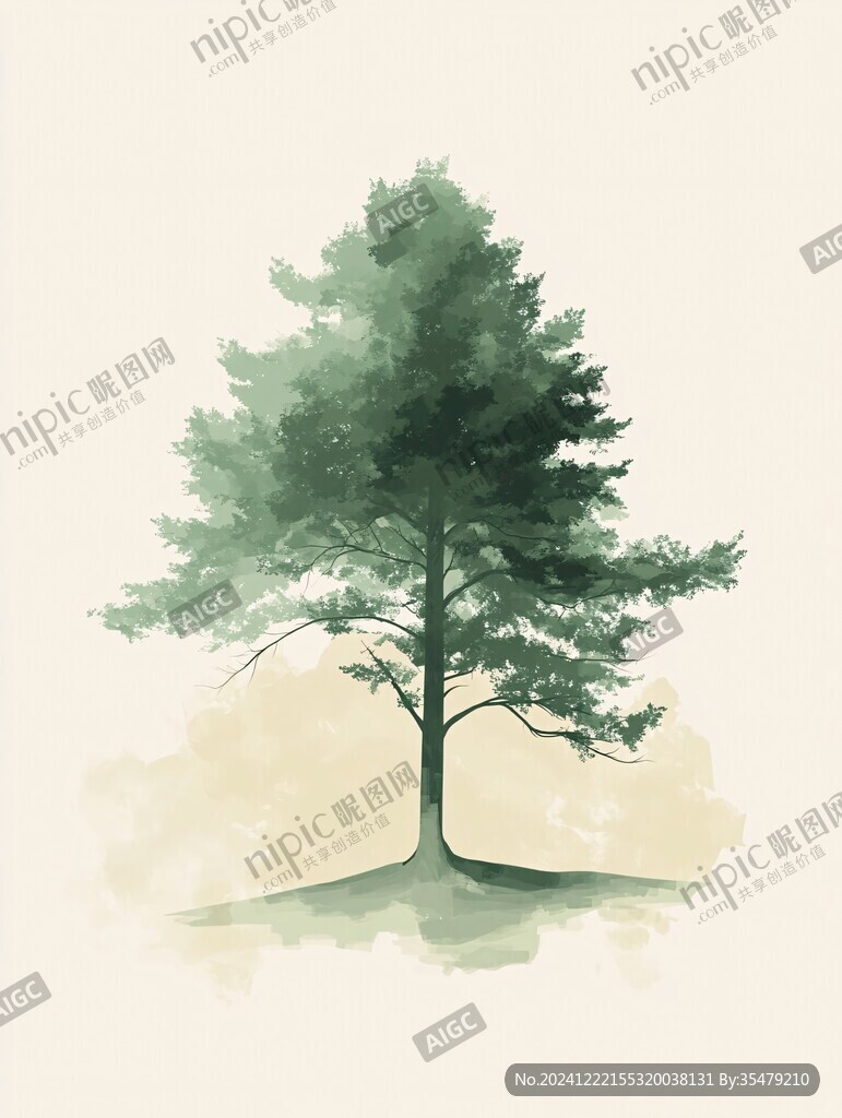 唯美扁平肌理樹(shù)