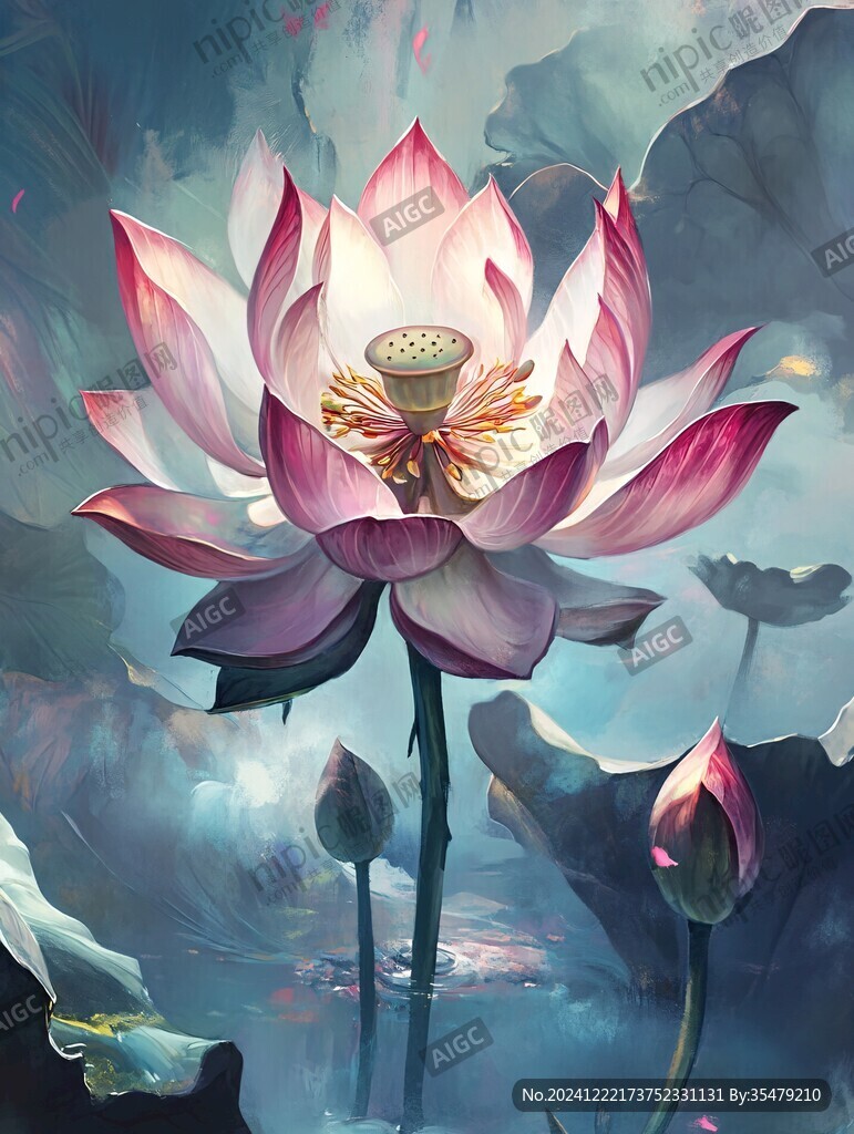 3d荷花背景
