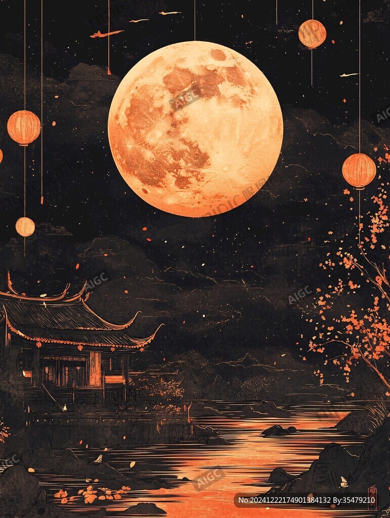 古風(fēng)中秋插畫(huà)