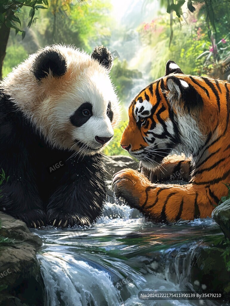 寫實熊貓插畫