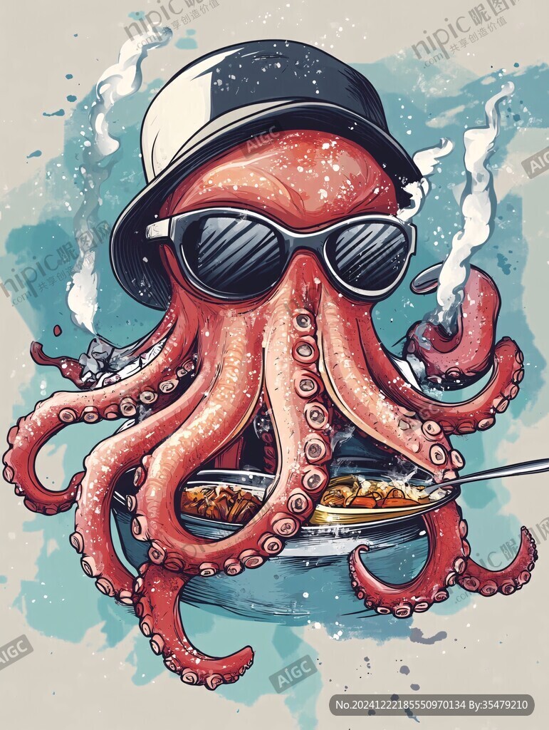 手繪章魚插畫
