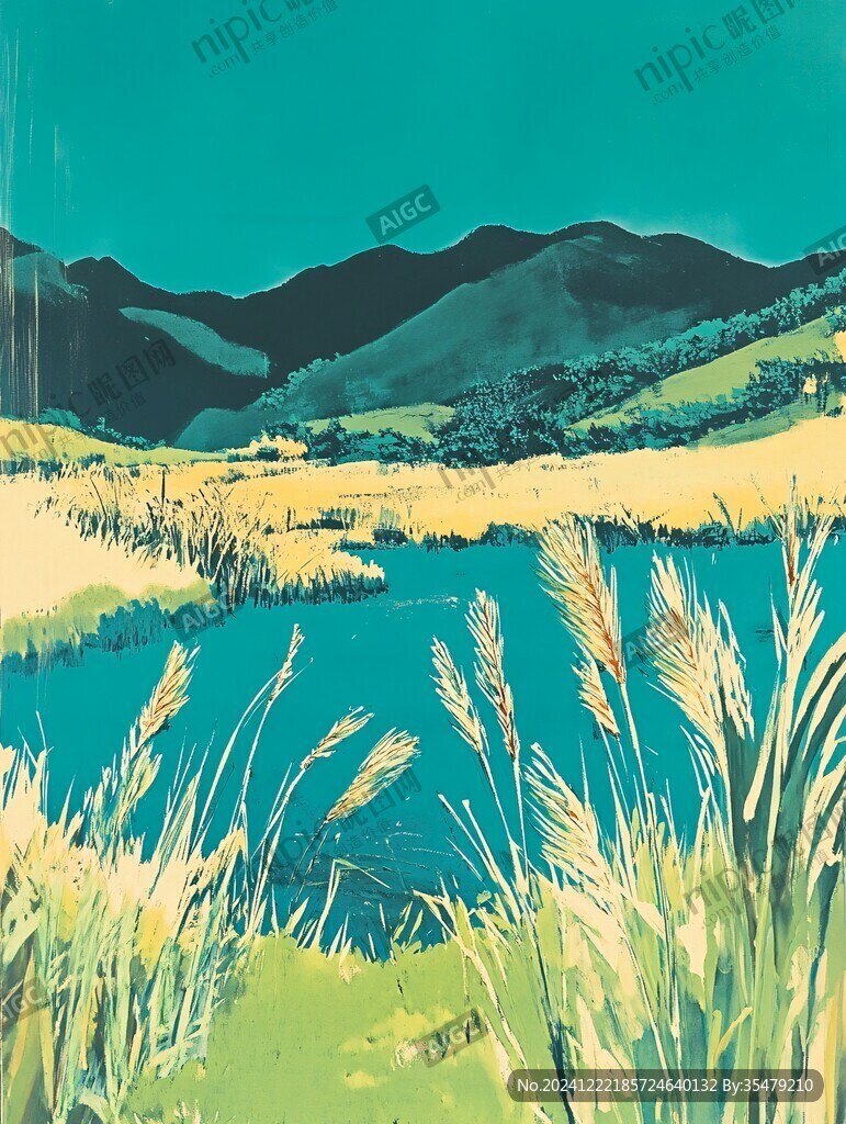 灘涂濕地插畫