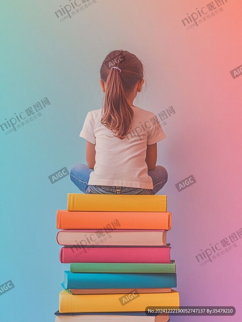 在背書的小孩