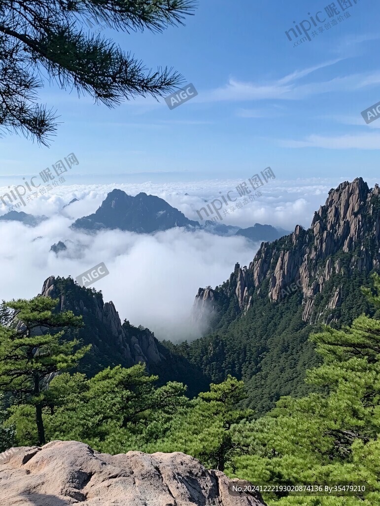 云海風(fēng)光奇松怪石