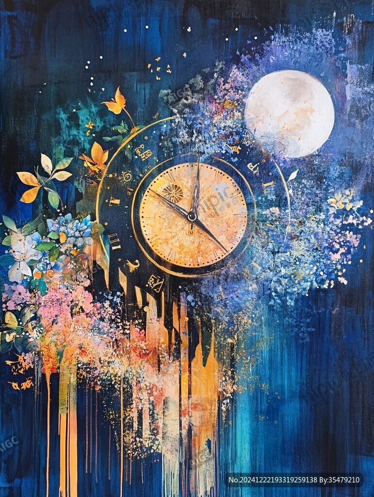時鐘油畫