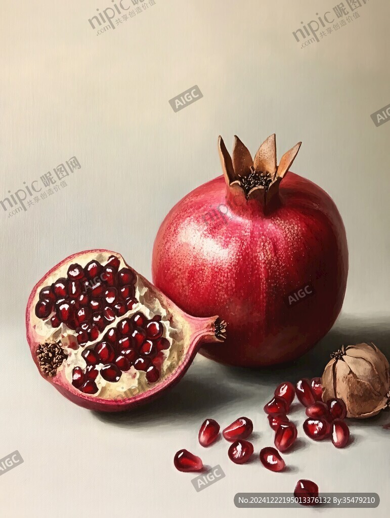 原創(chuàng)插畫石榴