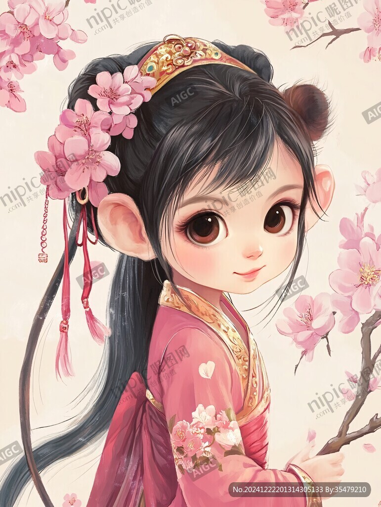 q版桃花少女