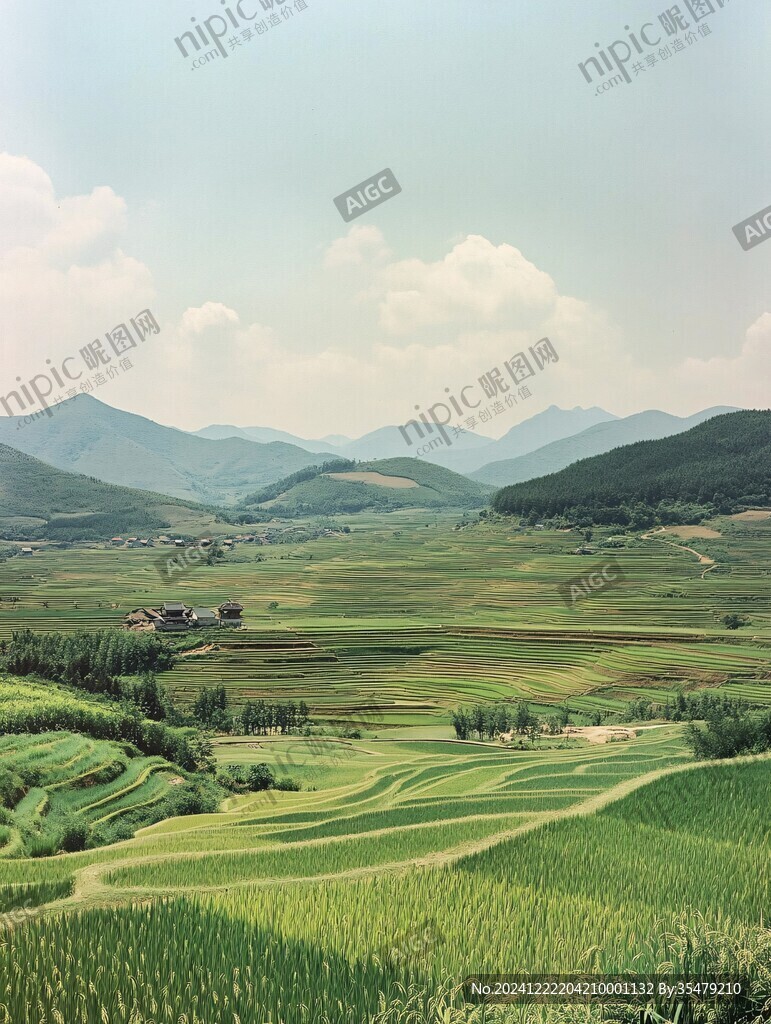 色彩農(nóng)田自然風光