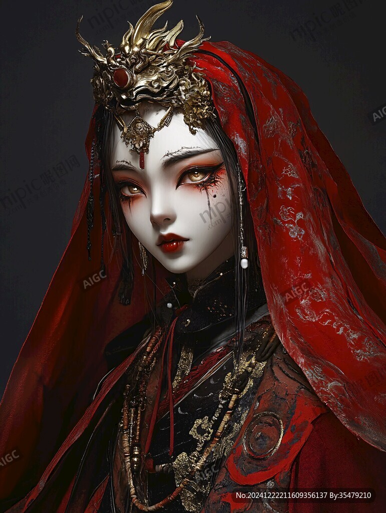 紅衣少女設(shè)計(jì)古風(fēng)