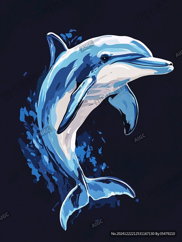 手繪海豚形象