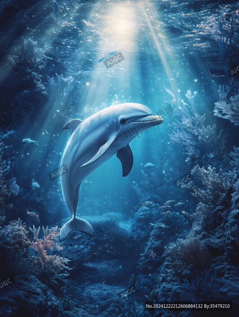 3d海豚地板畫