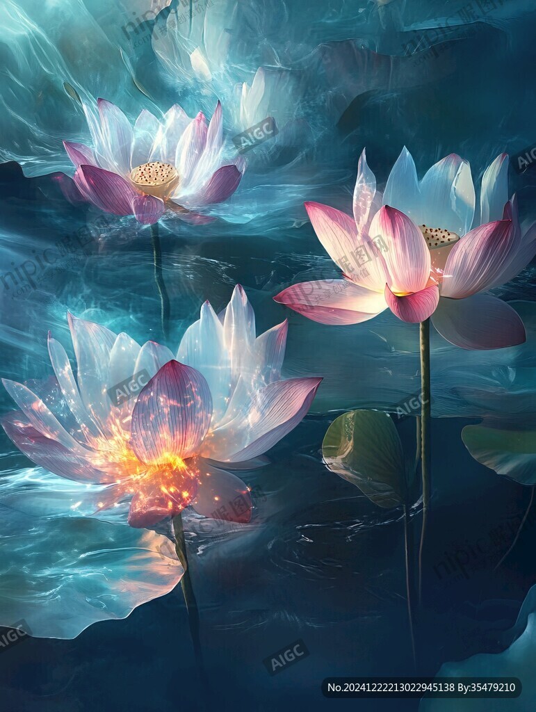3d荷花背景