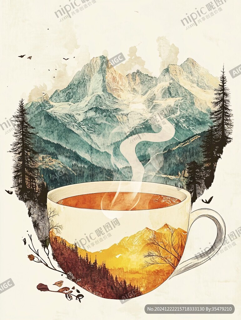 茶創意插畫