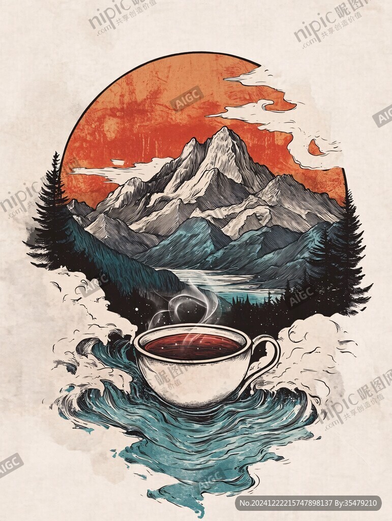茶創(chuàng)意插畫