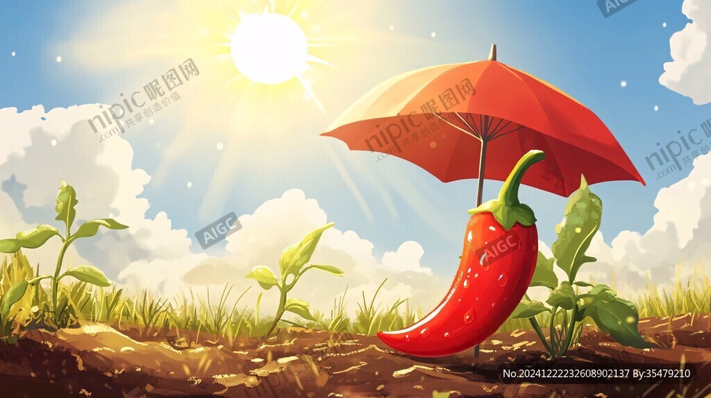 辣椒插畫場景圖