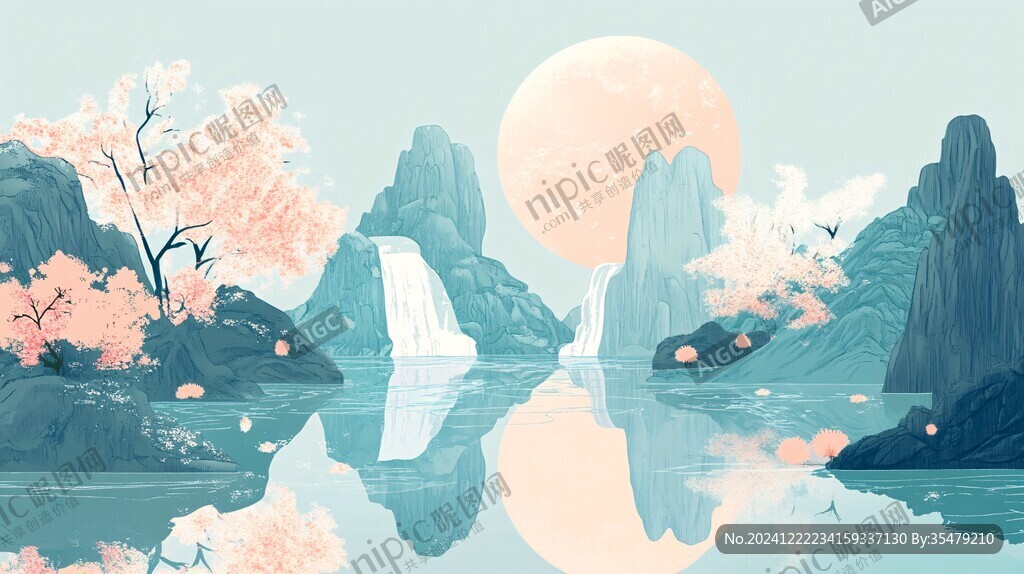 創(chuàng)意山水插畫插圖