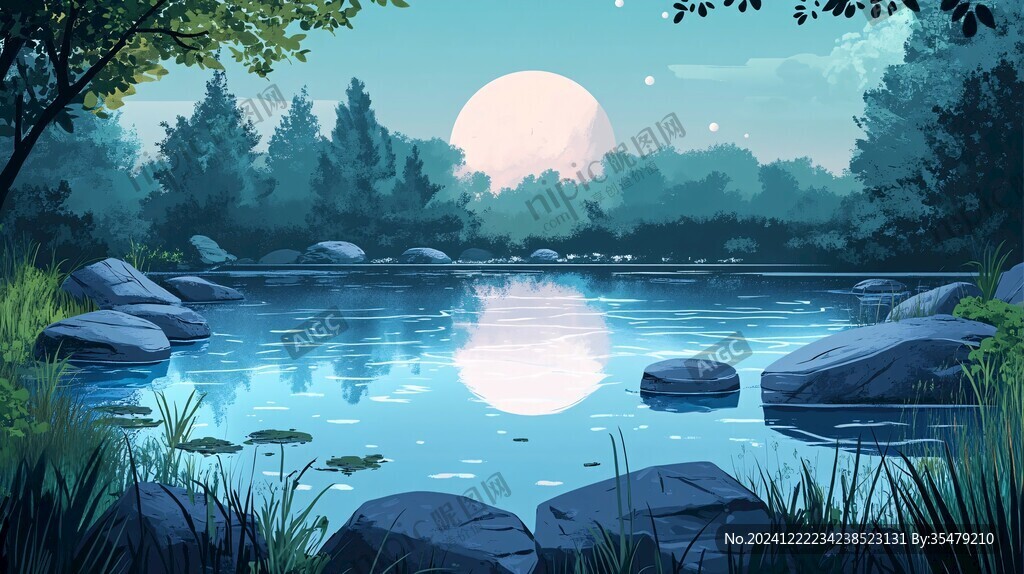 風景場景插畫