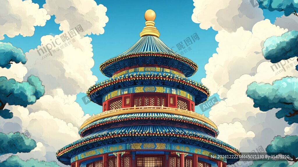 祈年殿插畫