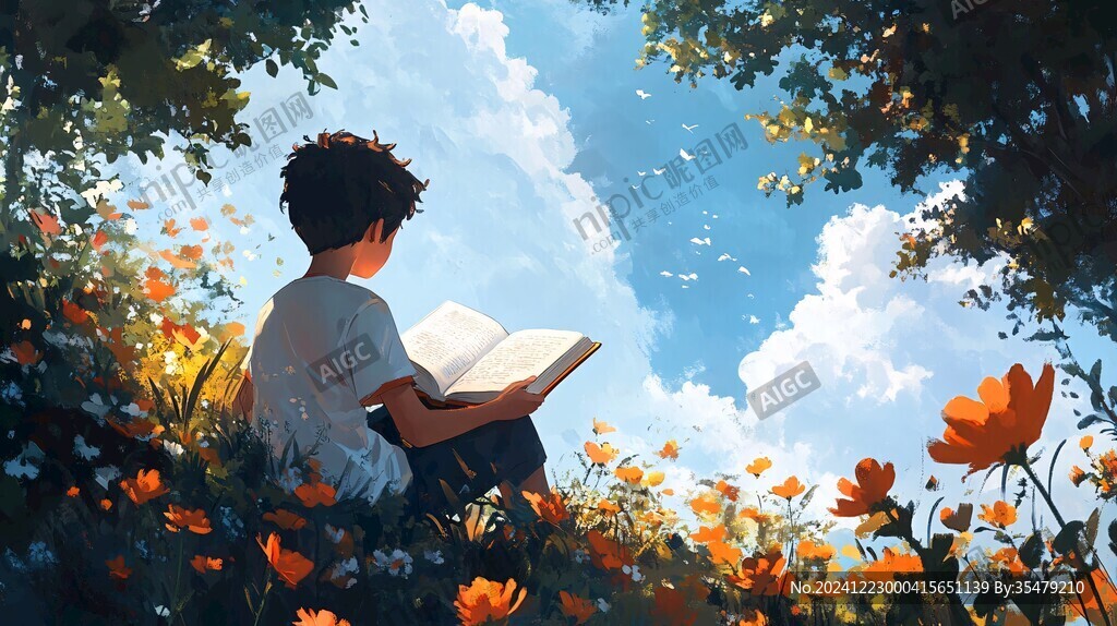 陽光下看書