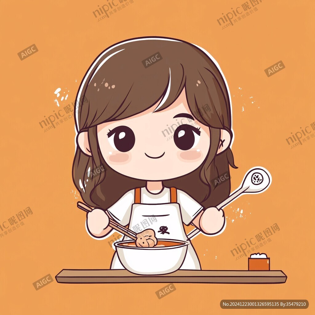 烘焙師女生手繪