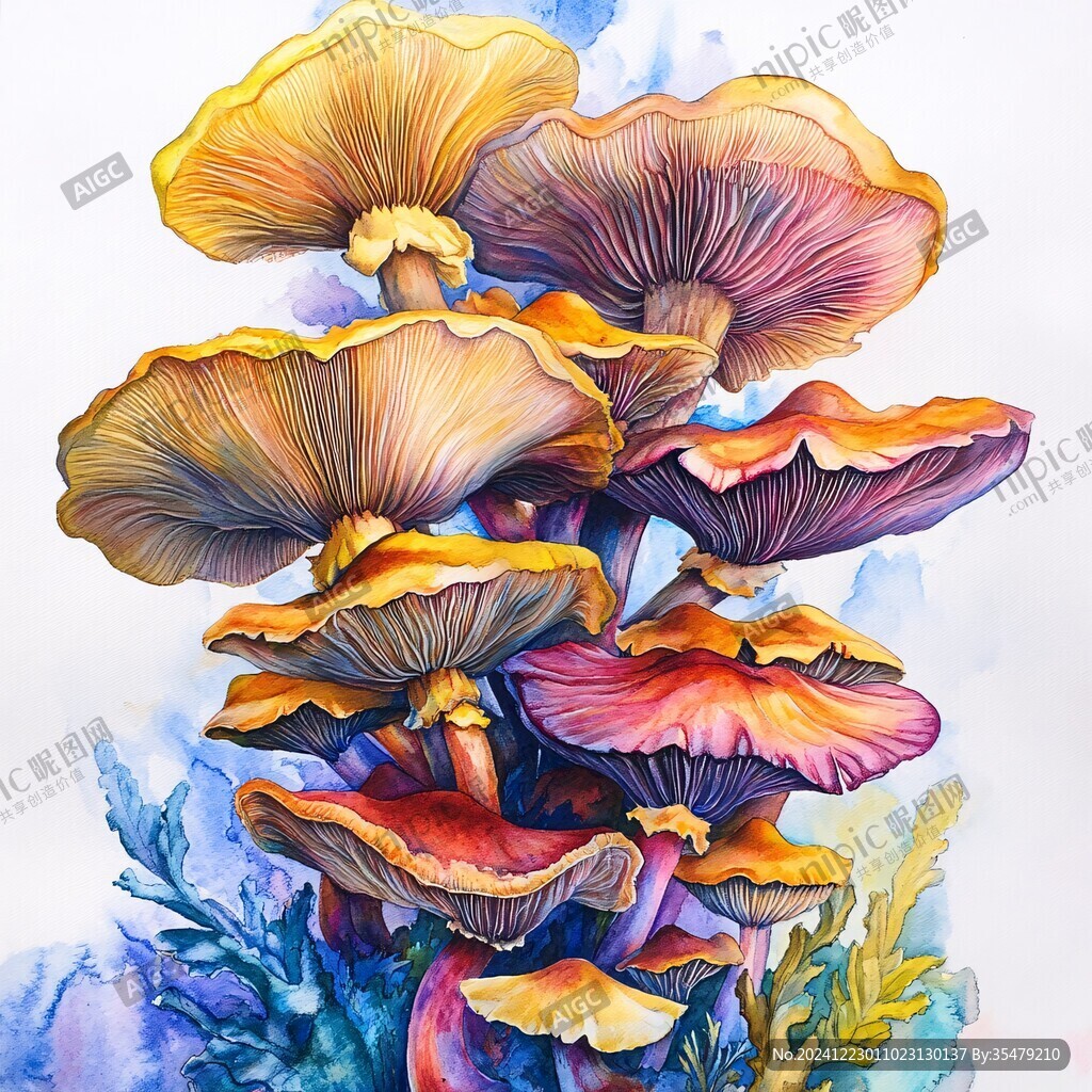 鳳尾菇包裝插畫