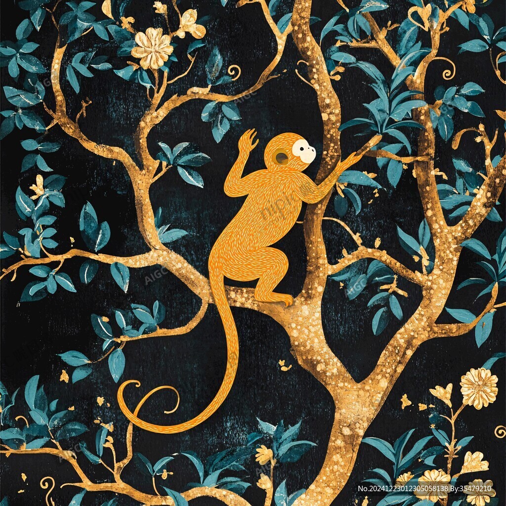 生肖猴年插畫