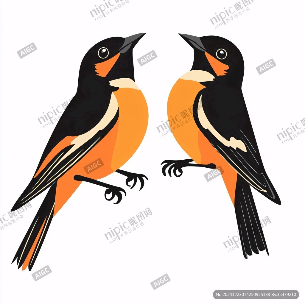 扁平化鳥插畫