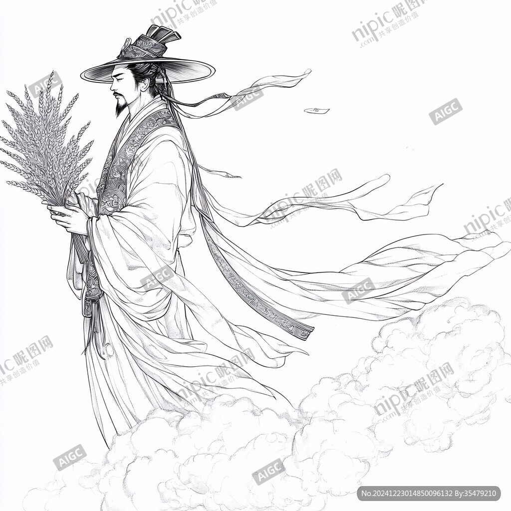 屈原線稿