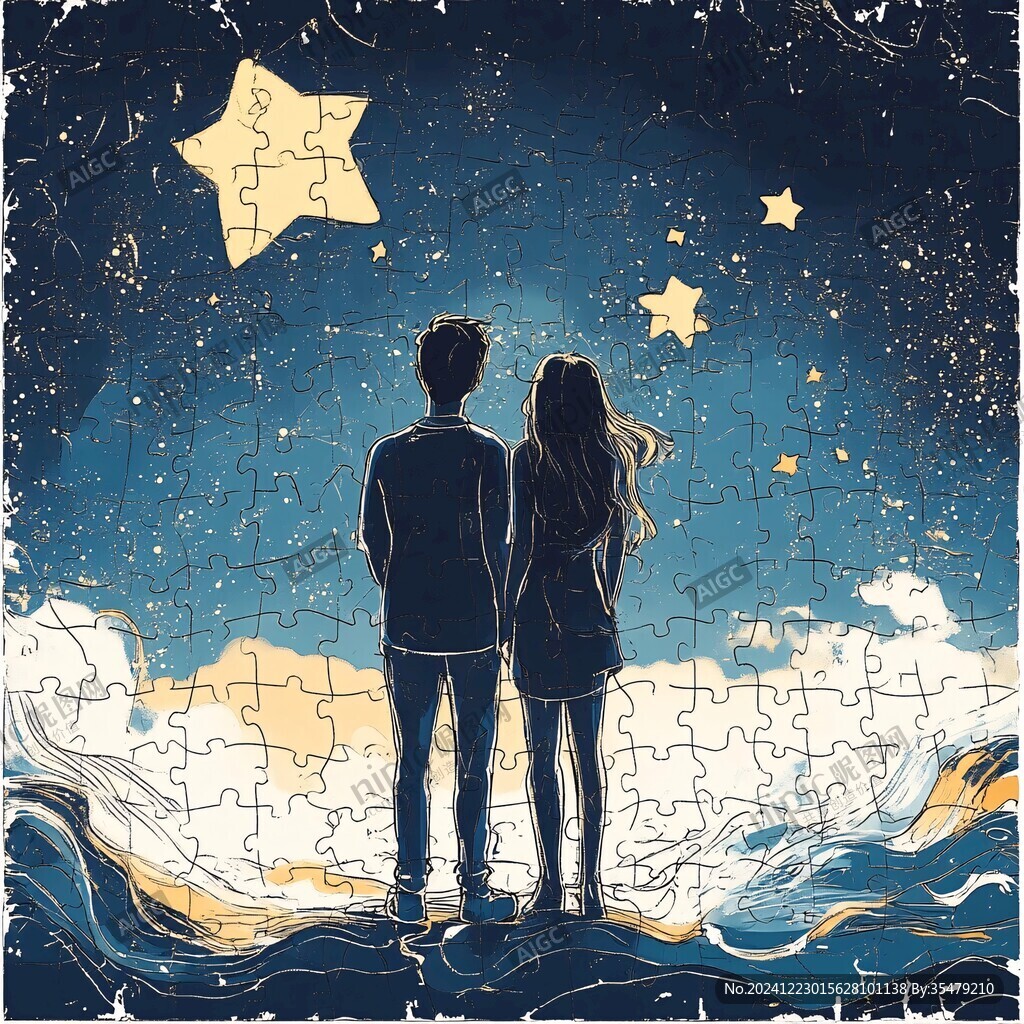 情侶看流星雨
