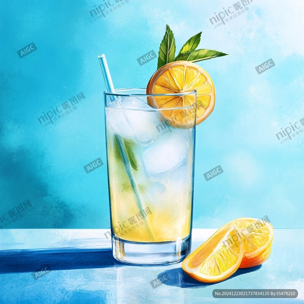 冰飲插畫