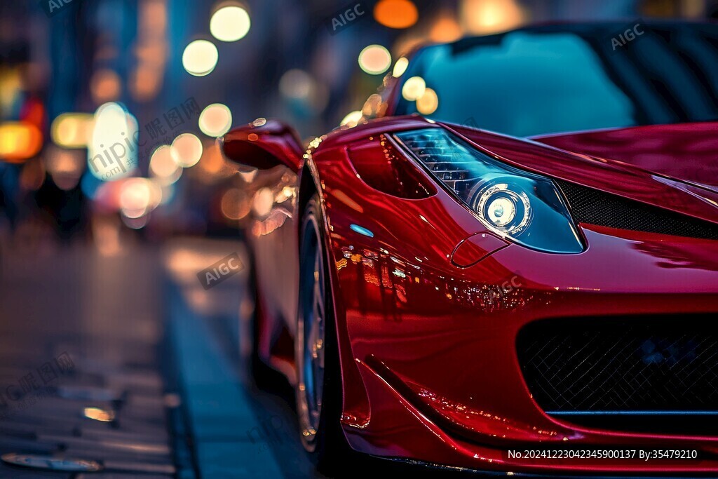 紅色車車大燈