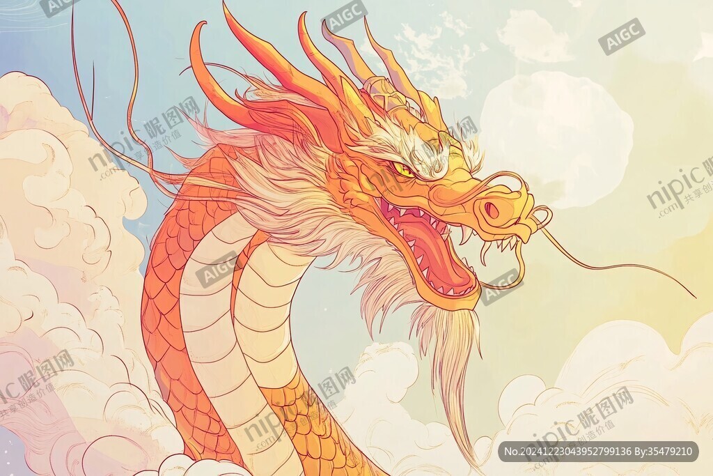龍年橫版插畫