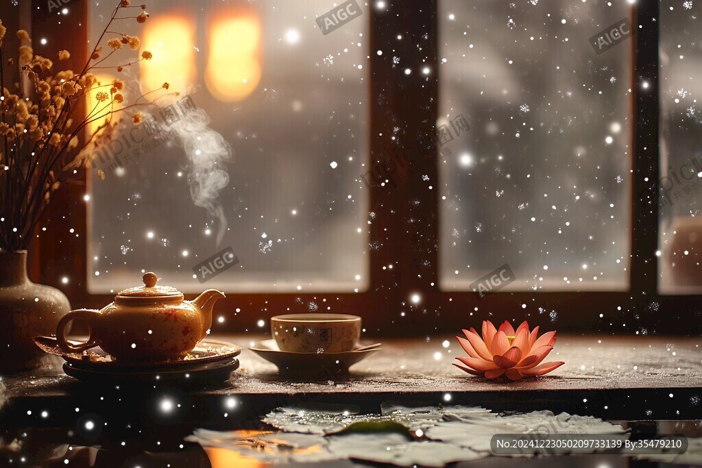 窗臺落雪