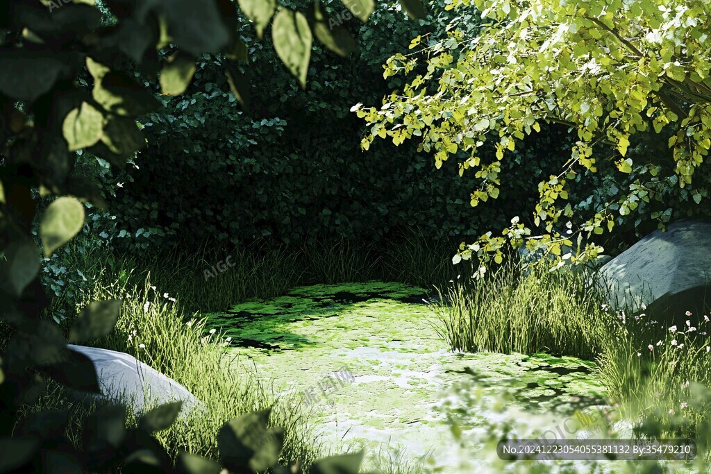 中式小區(qū)綠植植被草地