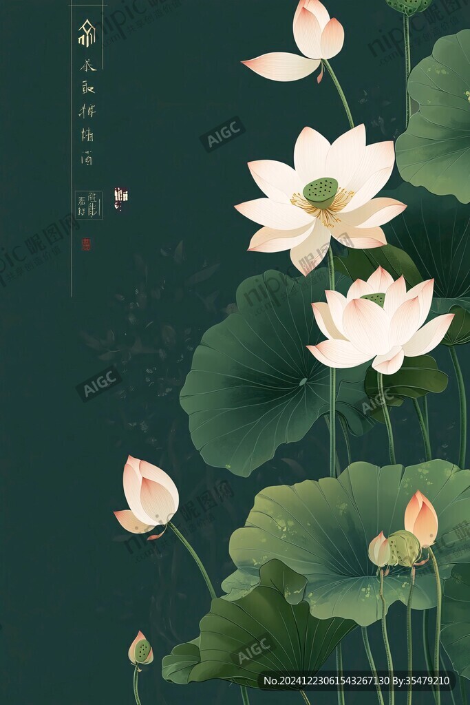 工裝荷花壁紙