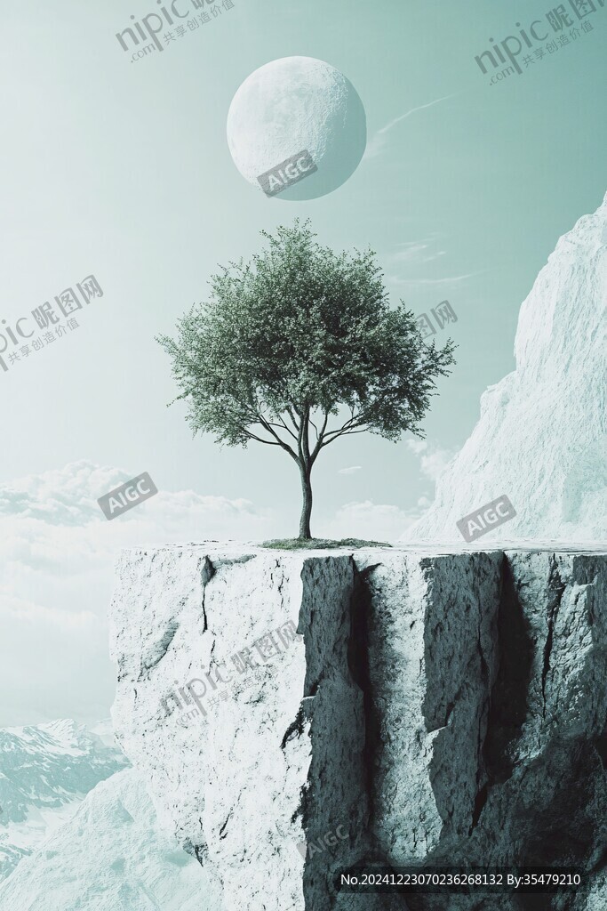 生長在懸崖邊的兩棵樹