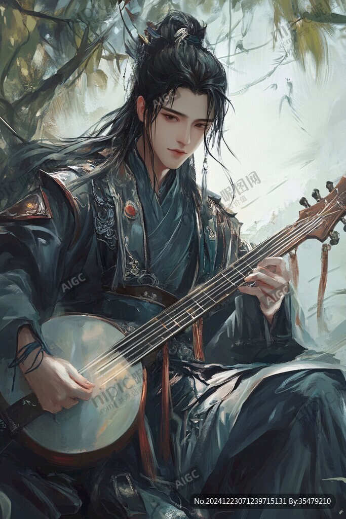 撫琴插畫(huà)