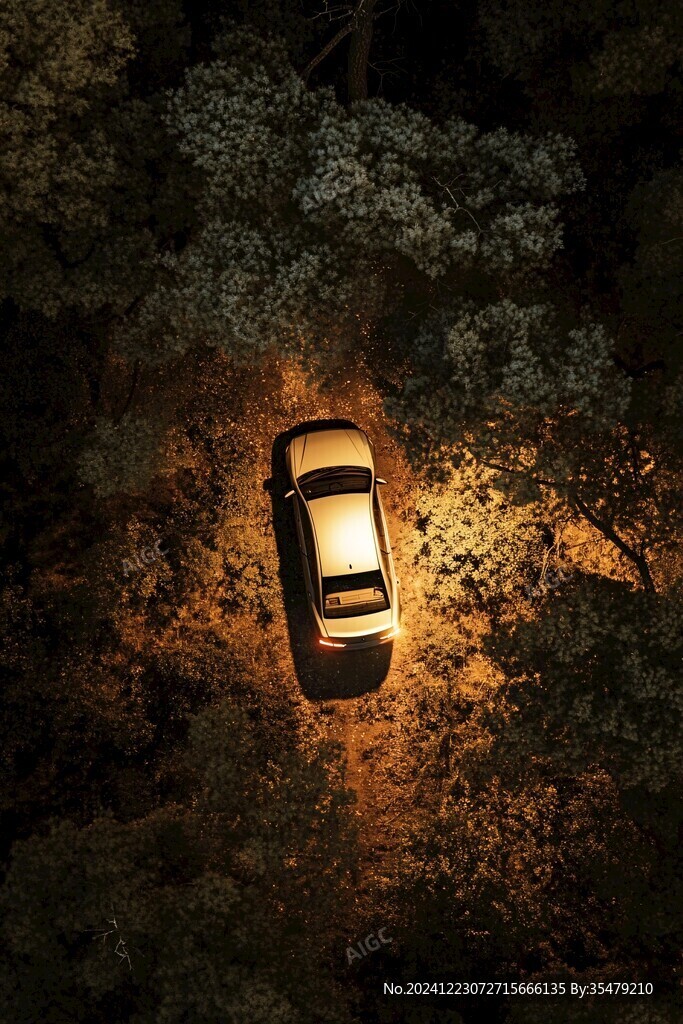繁星下的汽車(chē)