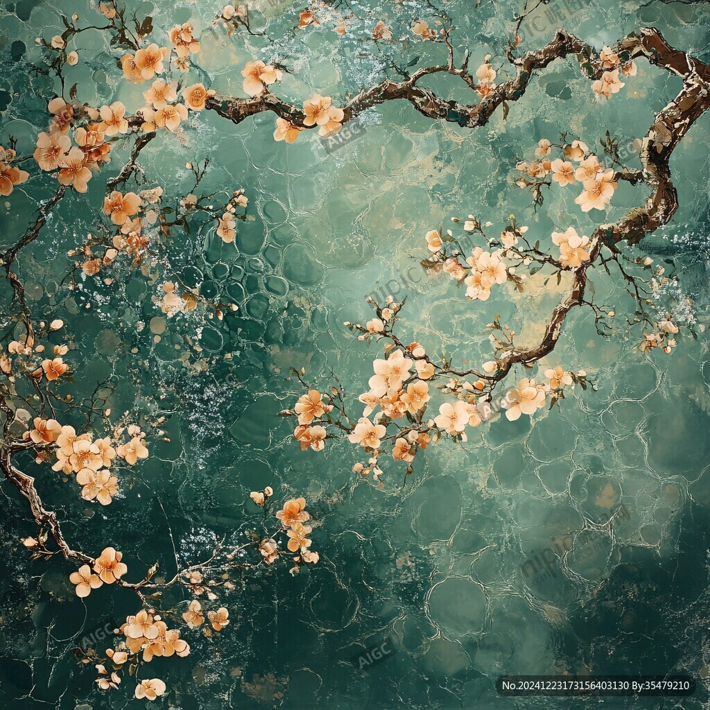 梅花背景壁畫(huà)
