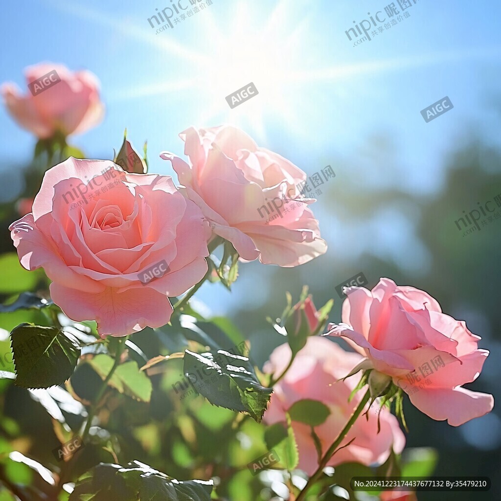 陽光下的玫瑰花